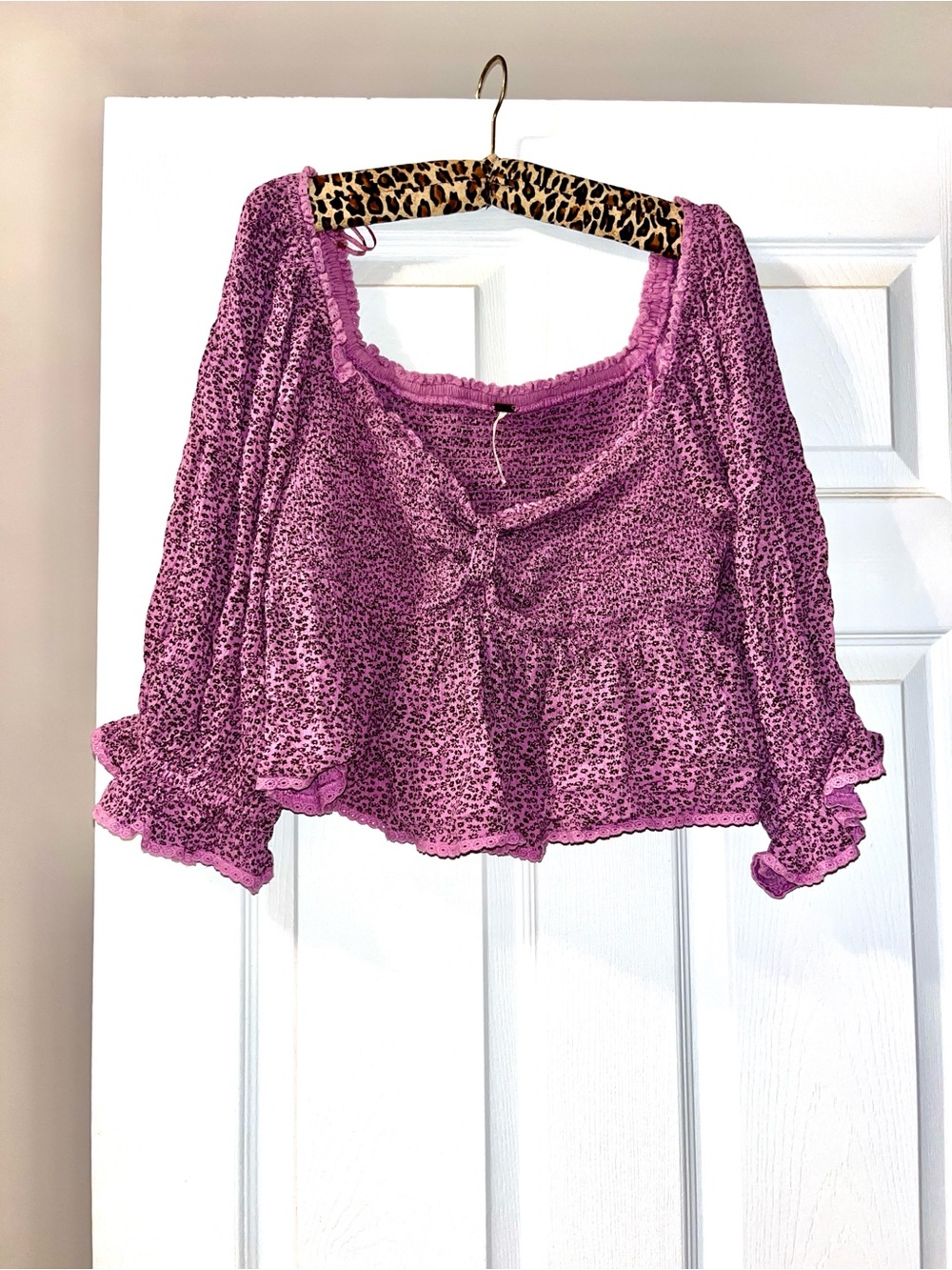 Free People floral peplum crop top